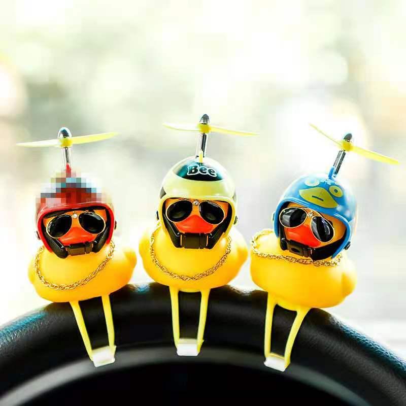 

1pc Car Goods Gift Wind-breaking Wave-breaking Duck For Ornaments Auto Interior Decoration With Lamp/Without Lamp Decorations