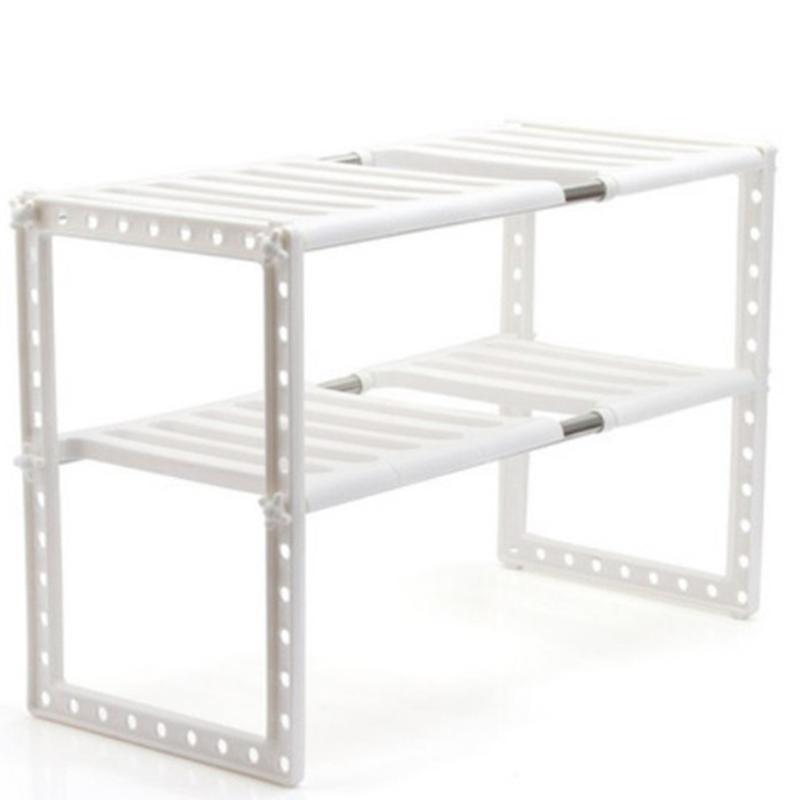 

Hooks & Rails Double Layer Multifunction Floor Type Holder Kitchen Storage Rack Dishes Bowl Stainless Steel Adjustable Extendable Organizer