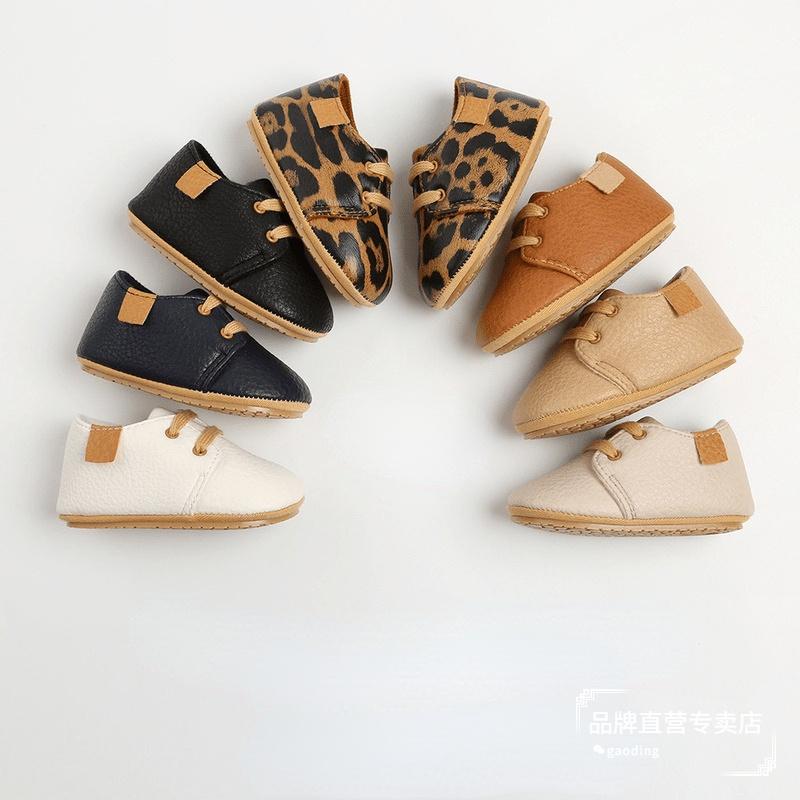 

First Walkers Kids Shoes Retro Leather Boy Girl Multicolor Toddler Rubber Sole Anti-slip Infant Born Moccasins