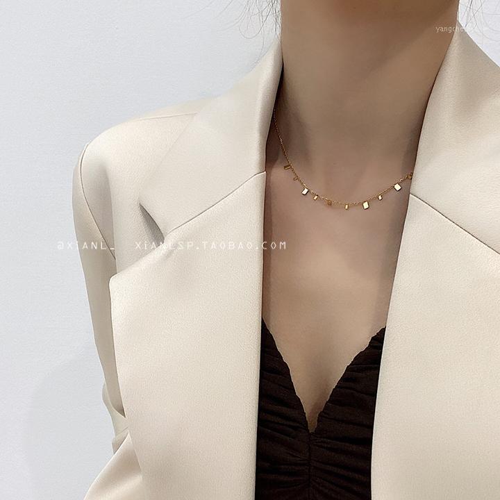 

Chains European And American Wild Titanium Steel Water Drop Necklace, Light Luxury Design Sense Clavicle Chain