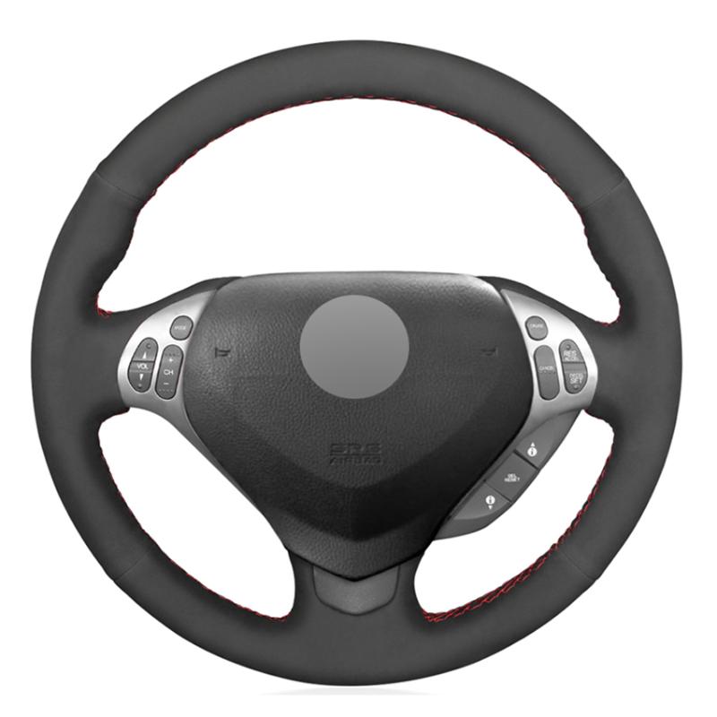 

Steering Wheel Covers Black Faux Suede Hand-stitched Car Cover For TL 2007 Type-s
