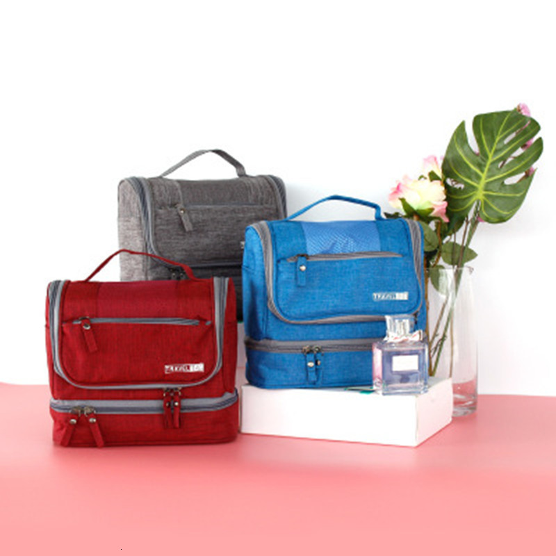 

Portable Washing Travel Make-up Waterproof Swimming Three-dimensional Dry Wet Separation Towel Toothbrush Storage Bag Large, Blue