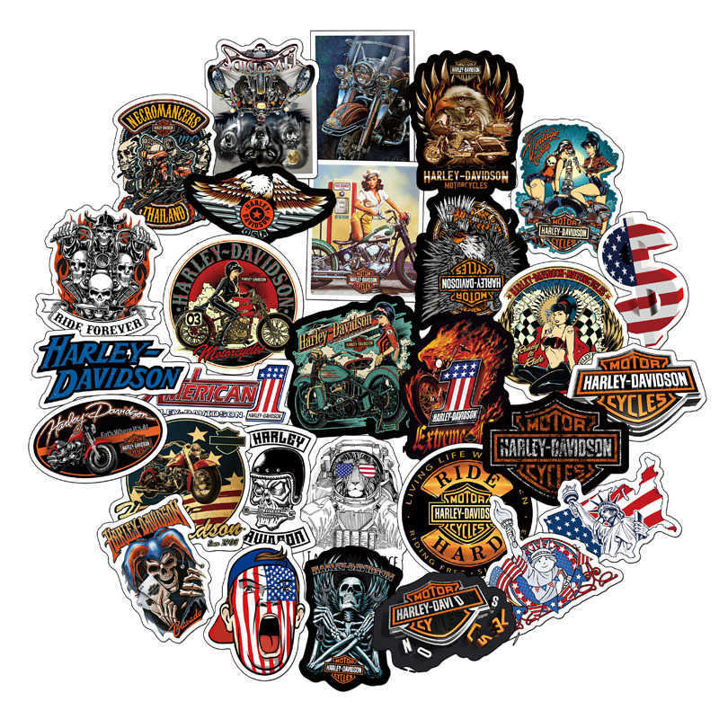 

50 no repeat Harley graffiti stickers luggage cartoon stickers B, Silver