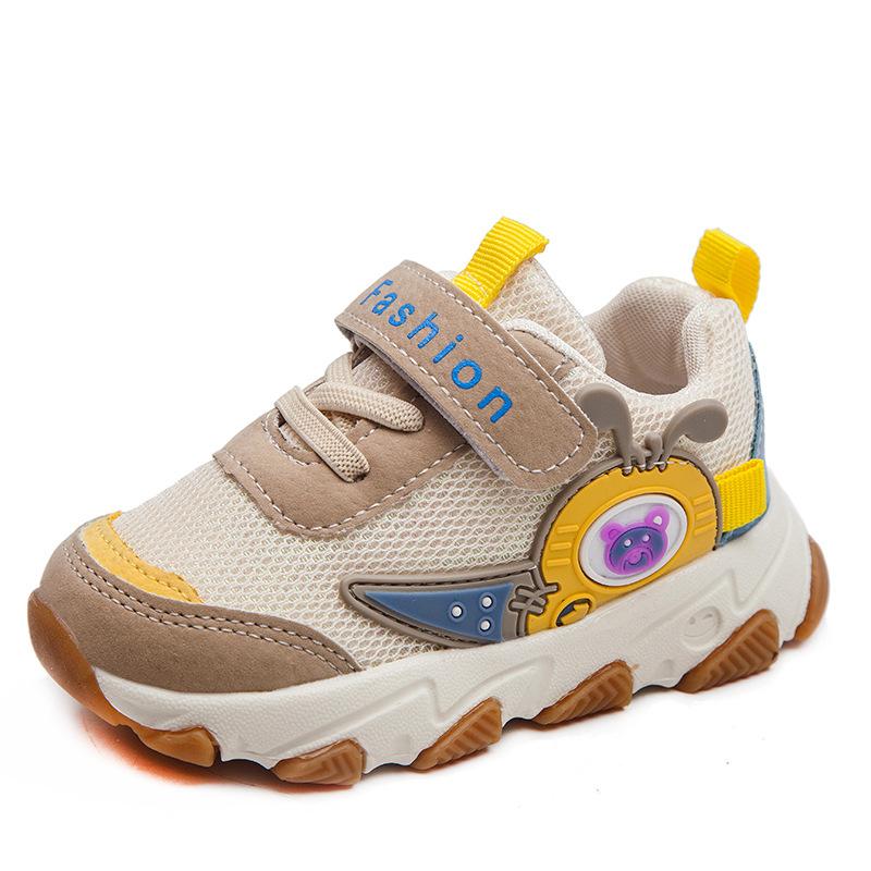 

Fashion Spring Children's Sports Shoes Casual Breathable Air Mesh Soft Kid Sneakers For Girls Boys Net Fabric Toddler Baby, Black;red