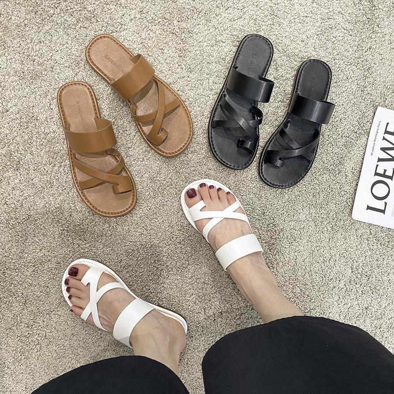 

slippers summer for women heel beach flip flops slides shoes woman flats designer home platform sandals shoe 5m77, Black