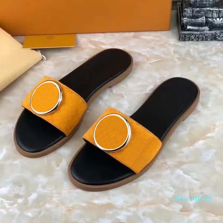 

High Quality Women Summer Rubber Sandals Beach Slide Fashion Scuffs Slippers Indoor Shoes Size EUR 35-42 With Box 2021, #1