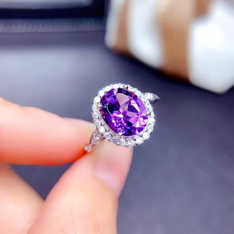 Wedding Rings 925 Silver Oval Inlay Dazzling Purple Crystal Zircon Delicate Eternity Jewelry For Women Engagement Many Options-image-711766019
