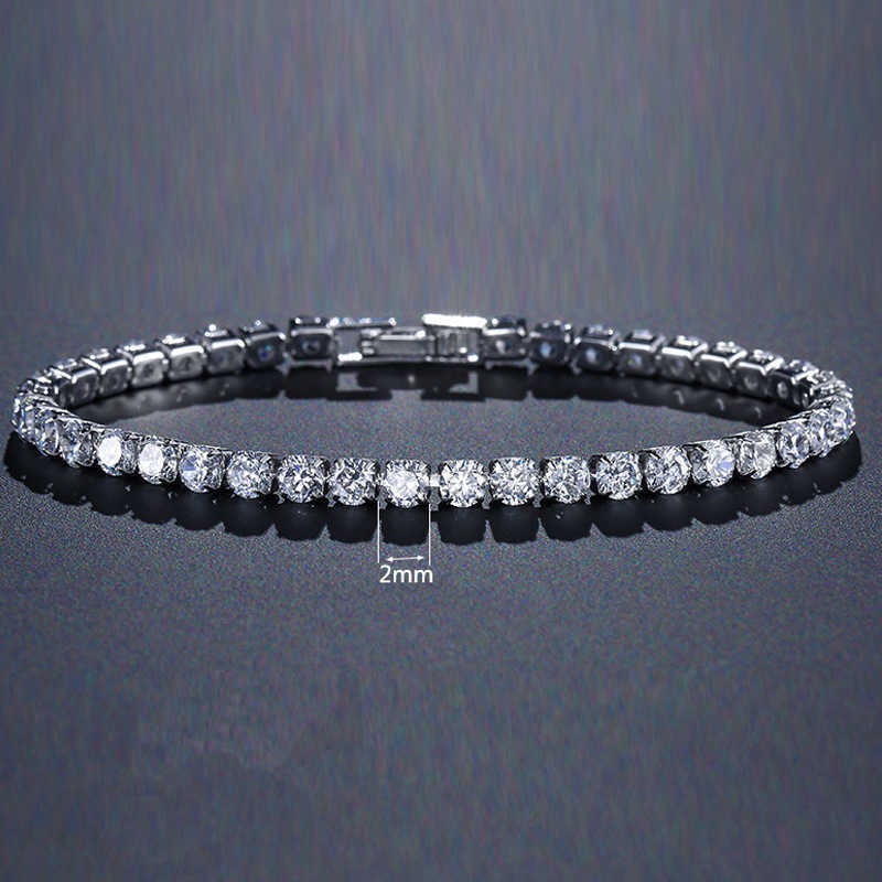 

Cubic Zirconia Tennis Bracelets Iced Out Chain Women Men Gold Color Men Bracelet Chain Homme Jewelry 4mm Q0719