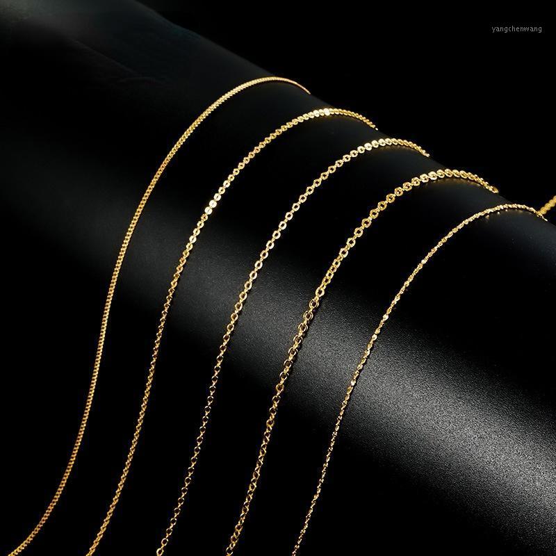 

Chains 24K Gold Plated Pendant Necklace Matching Chain O Sub Cross Simple Single Jewelry Gift