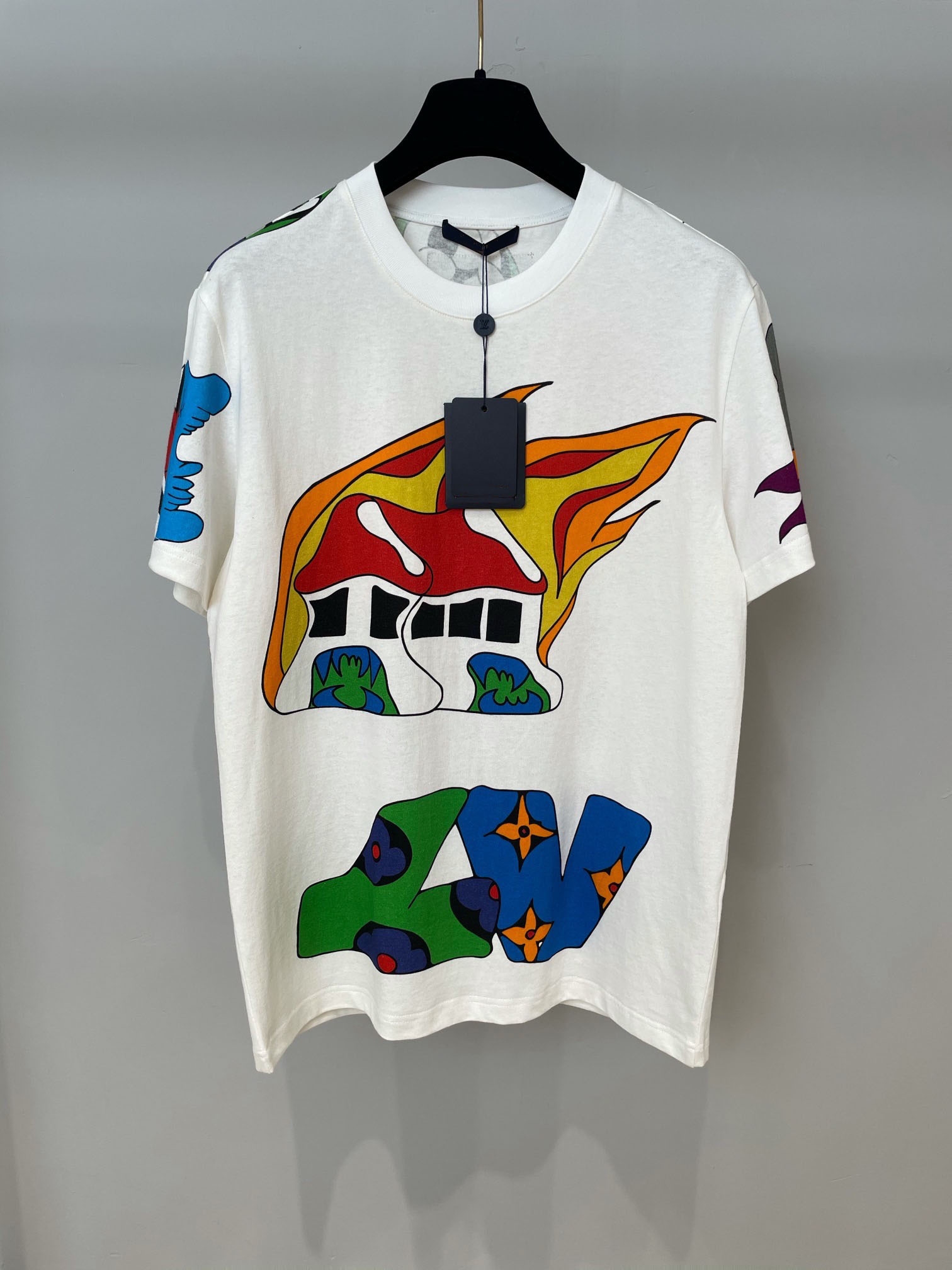 

2021 spring euro size cotton mens and women t-shirts, White;black