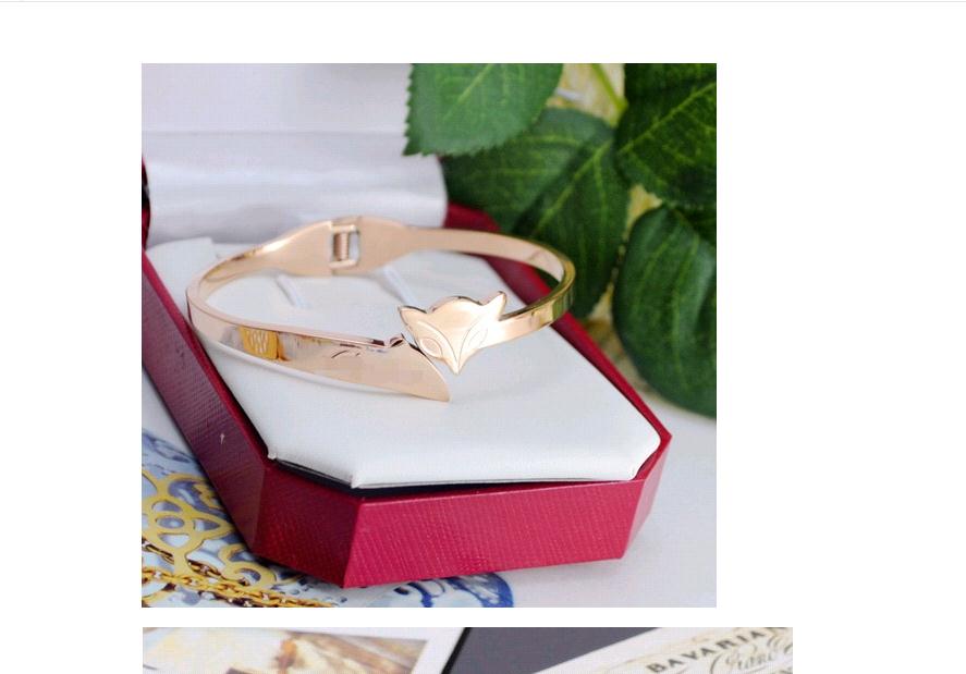 

Bracelet bangle 18K Rose Gold Fox Lady Female Fawn, Black