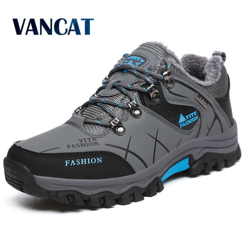 

Brand Men Winter Snow Boots Warm Super Men High Quality Waterproof Leather Sneakers Outdoor Male Hiking Boots Work Shoes 39-47, Green
