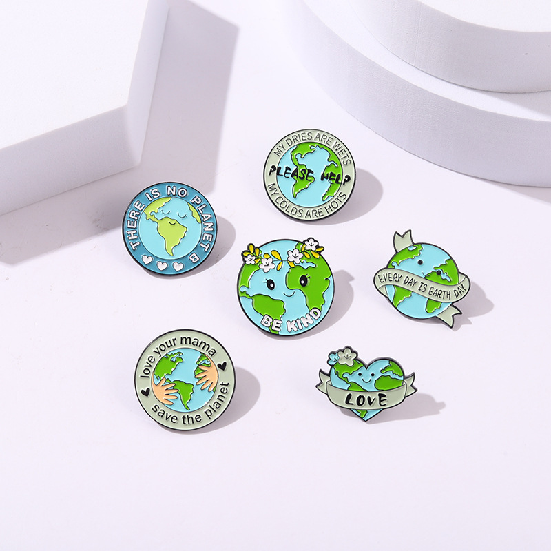 

Please Help Earth Enamel Pin Custom Be Kind Hug Earth No Planet B Brooches Lapel Pin Badge Environment Jewelry Gifts For Kids, Mixed colors