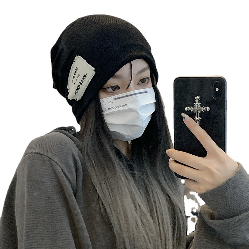 

Korean Ins Retro Aloofness Style All-Match Pile Heap Cap Knitted Warm Hat Closed Toe Beanie Hat Trendy Couple Internet Celebrity Women, Khaki