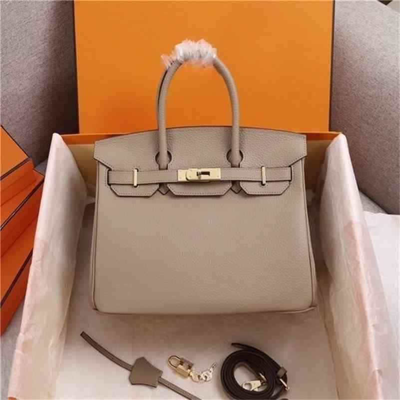 

2021 Ladies Luxury Designer s Handbag Leather Golden Mouth Birkin Platinum Tote Bag Size 25-35cmosr6 Wan J1e1 With Logo