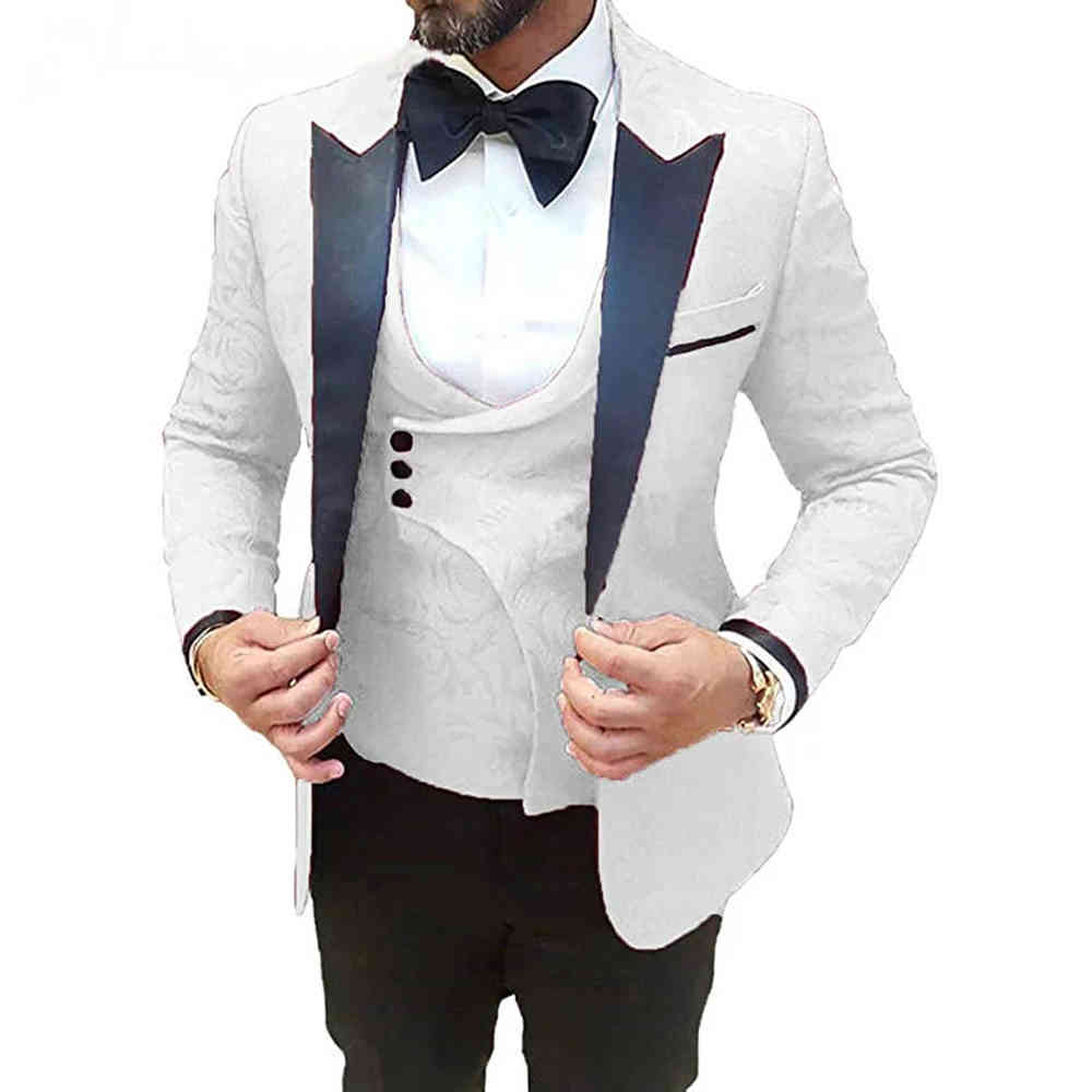 

Men's Suits & Blazers I saw more recent pant coat designs business 2021 formal groom white pattern fine suit men marriage f, Red wine