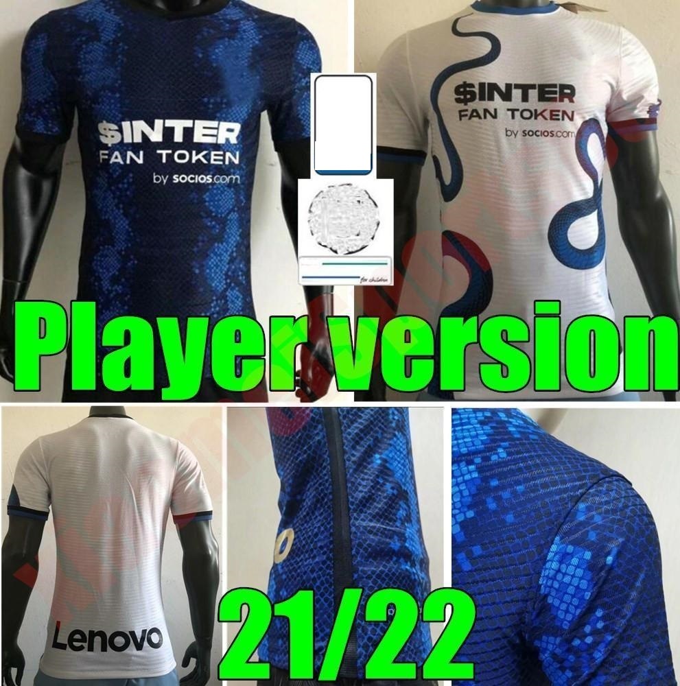 

New adult Men Player version INTER soccer jersey home away 3rd LUKAKU MILAN VIDAL BARELLA LAUTARO ERIKSEN ALEXIS 21 22 football shirt 2021 2022 uniforms, Away+league patch