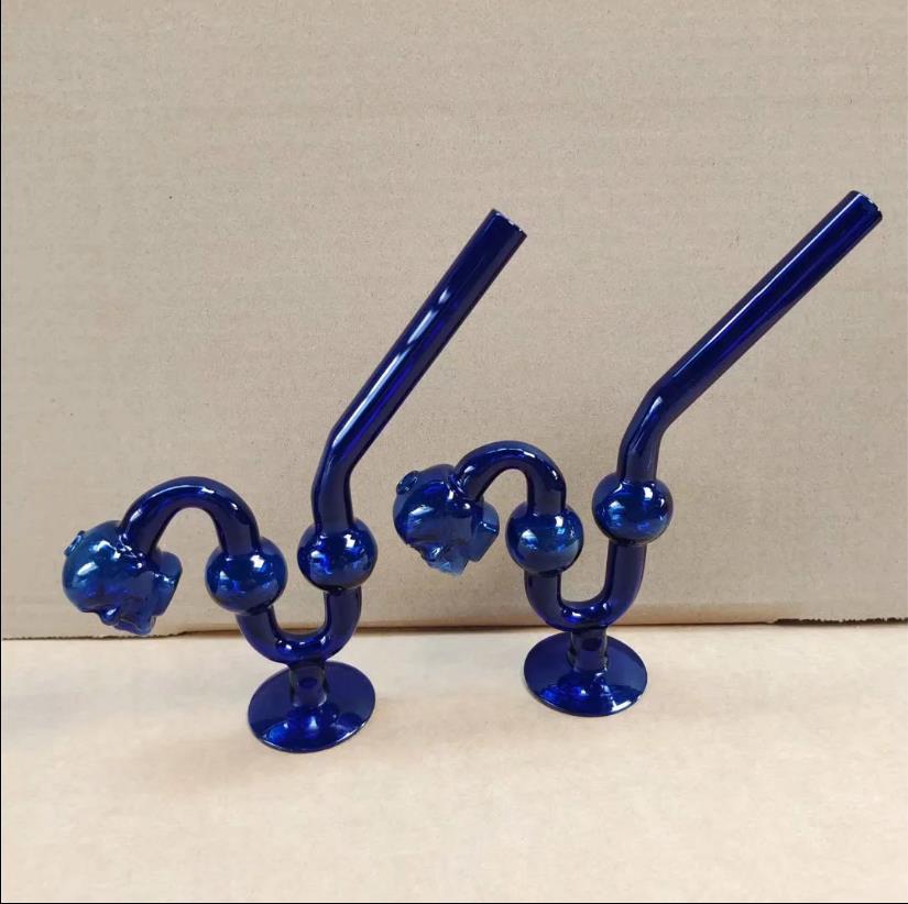 

European and American hot selling glass pipe snake shaped cigarette pot