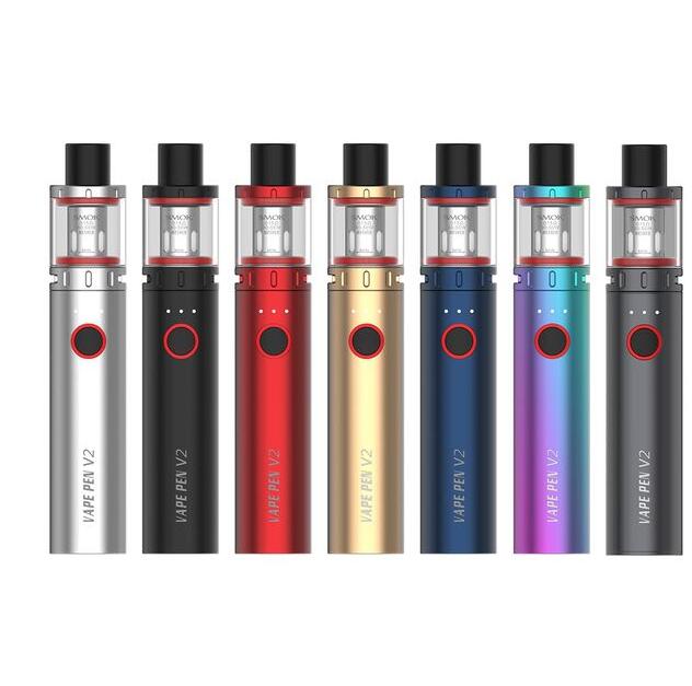 

SMOK Vape Pen V2 Kit e cigarettes Built-in 1600mah Battery 3ml Top-Cap Filling Tank with 0.15ohm Meshed Coil 100% Original, Colour