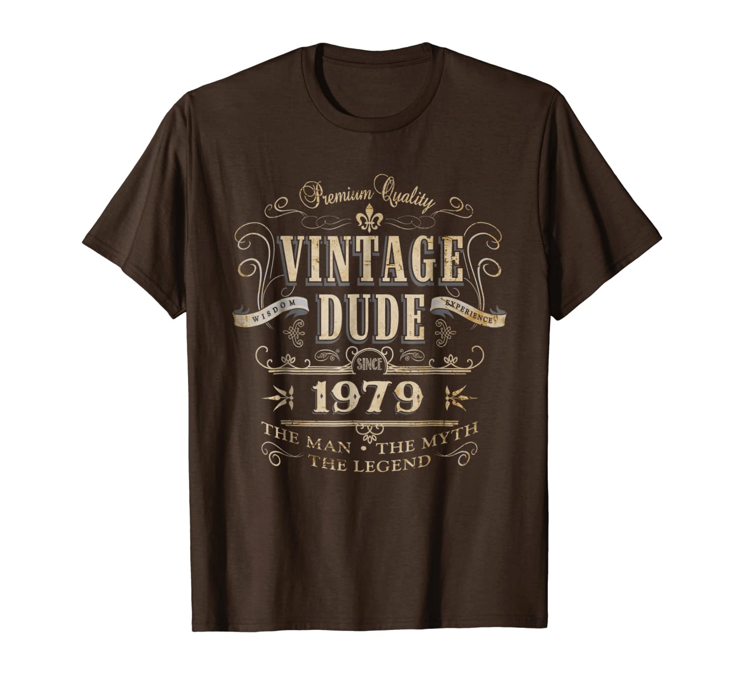 

the man the myth the legend vintage dude since 1979 t-shirt, White;black