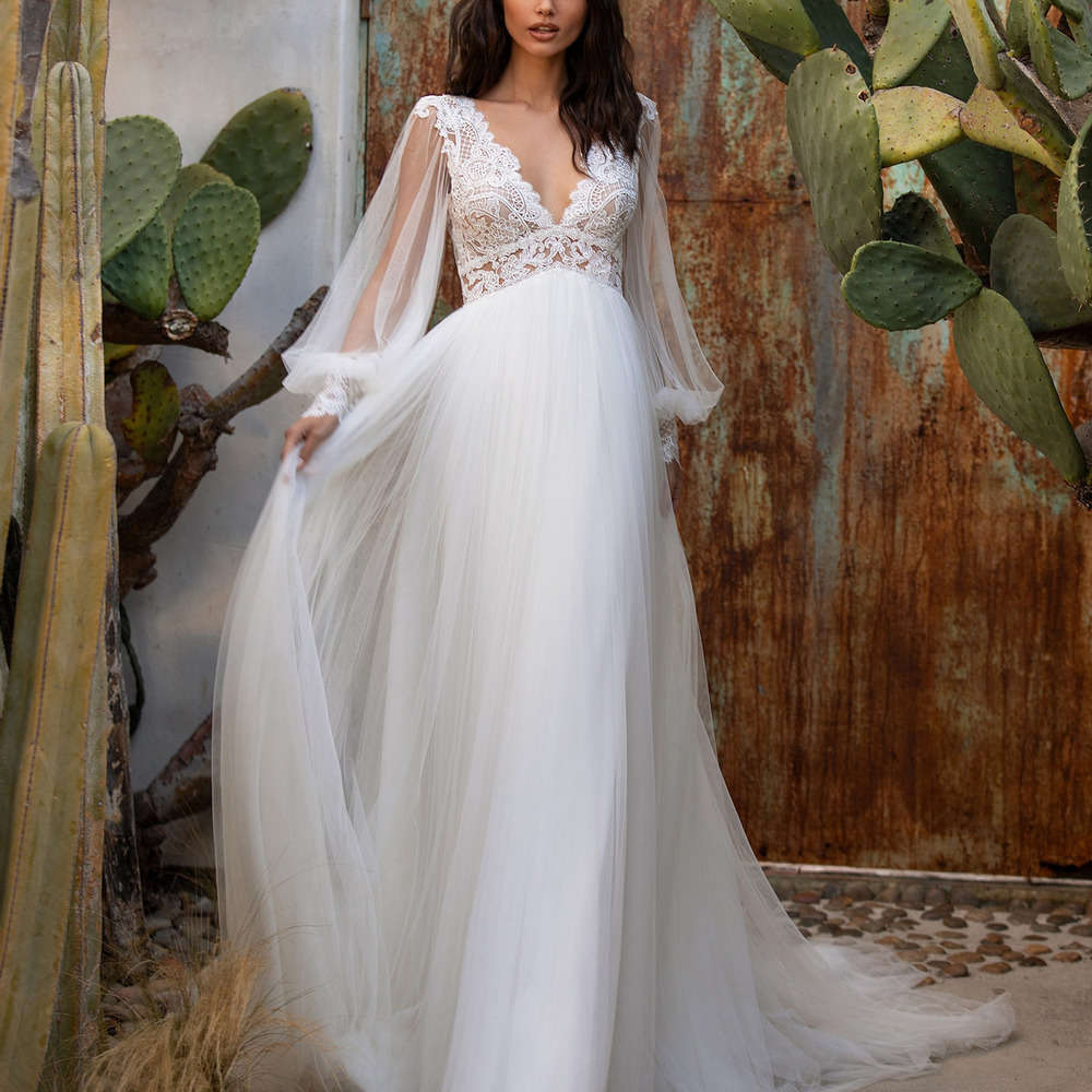 

2021 designer fashion women's Mesh lace V-neck sexy open back sleeve wedding dress for women, Black;gray