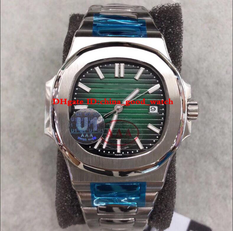 

Good Factory Casual Watch Transparent Back Mechanical Automatic Movement Green dial 5711 calendar U1f Luminous Date diving Mens Watches Wristwatches