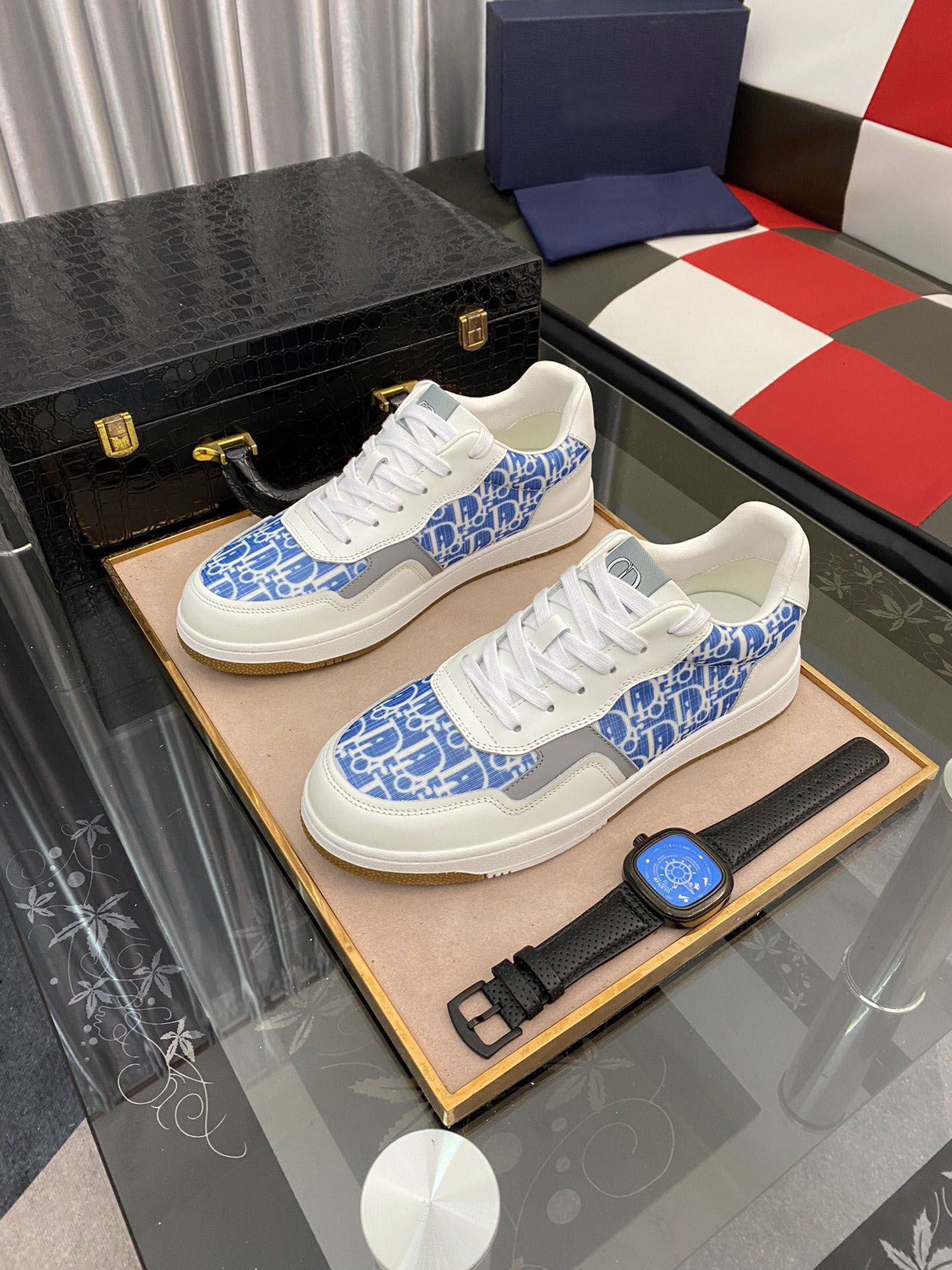 

Male Fashion Breathable Platform Casual Canvas Skateboard Sneakers Mens Brand Designer Trainer Running Sports Shoes Size 38-44, Blue