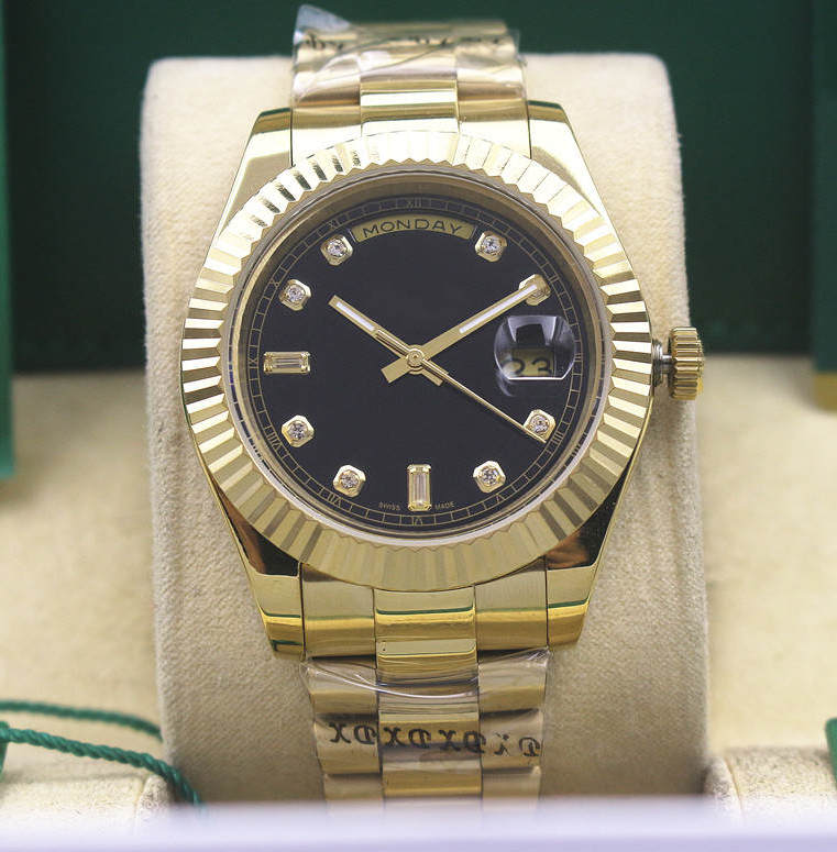 

New fashion classic high-quality men's watch stainless steel automatic mechanical leisure business week calendar waterproof men's watch, Slivery;brown