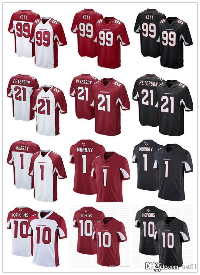 

Men Arizona Cardinals 1 Kyler Murray 99 J.J. Watt 11 arry Fitzgerald 21 Patrick Peterson 10 DeAndre Hopkins Football Jerseys, Black;red