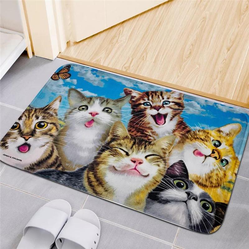 

Carpets Creativity Doormat Cute Cat And Dog Printed Entrance Mat Rugs Anti Slip Floor Carpet For Bathroom Kitchen Home Decoration