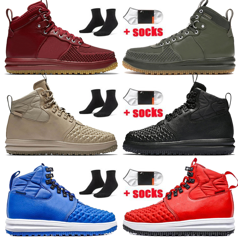 

2022 Fashion Lunar 1 Duckboot Duck Boot Running Shoes Mens Women Size US 13 White Off Multi Triple Black Tan Medium Olive Off High Sneakers Trainers With Socks, D#9 black gum 40-47