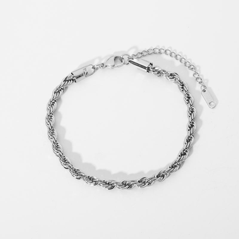 

Anklets 5MM Stainless Steel Twisted Chain For Women Punk Street Style Rope Charm Anklet Foot Jewelry, Red;blue