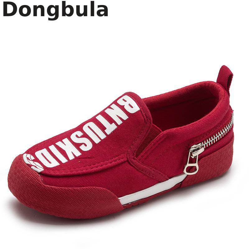 

Spring Children Baby Shoes For Boys Loafers Moccasins Girls Casual Canvas Shoes Kids Flats Student Outdoor Soft Bottom Sneakers, Red