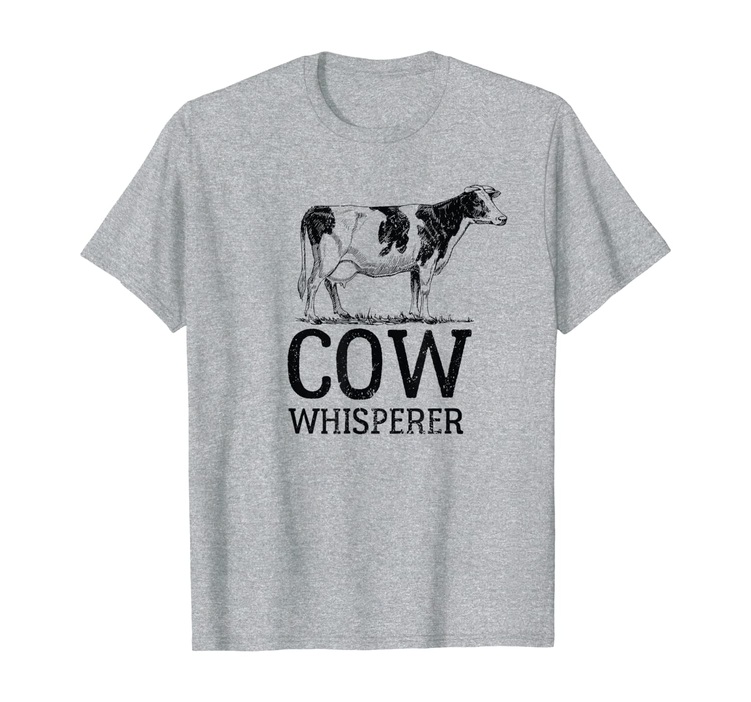 Cow Whisperer Funny Farmer Gift T-Shirt - Black-image-702622155