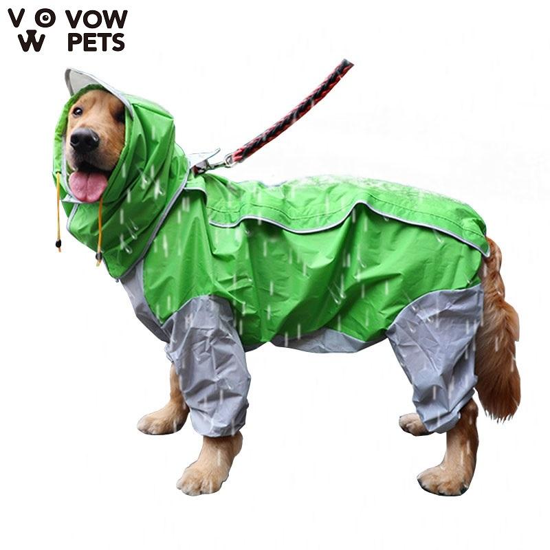 

Pet Small Large Dog Raincoat Waterproof Clothes For Jumpsuit Rain Coat Hooded Overalls Cloak Labrador Golden Retriever 2021 Apparel, Red