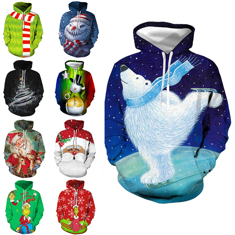 

Hoodie Fleeces Sweater HoodyAutumn / winter 2021 clothes 3D digital printing loose Pullover Hoodie sweater, Bai xiongwei