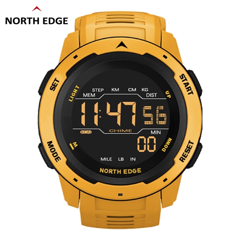 

NORTH EDGE Men Digital Watch Men's Sports es Dual Time Pedometer Alarm Clock Waterproof 50M Military 220121, Slivery;brown