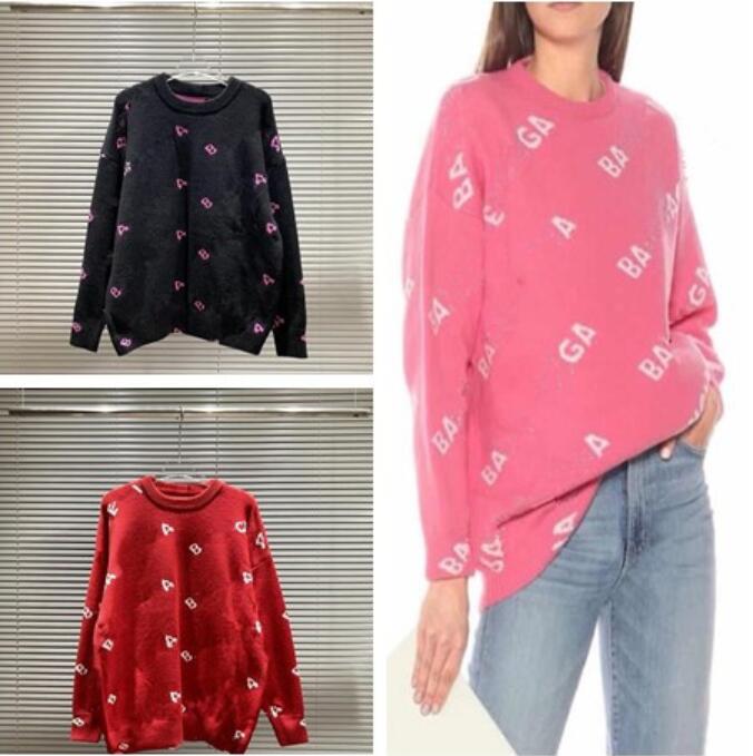 

women Designer Sweater for Men Autumn Pullovers Sweater Sweatshirt with Letters Fashion Balencaigas Mens Sweaters Clothes S-2XL, Champagne