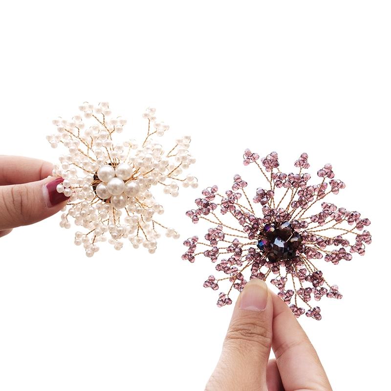 

Pins, Brooches Exquisite Round Pearl Flower Pin Handmade Corsage Clothing Fashion Personality 2, Gray