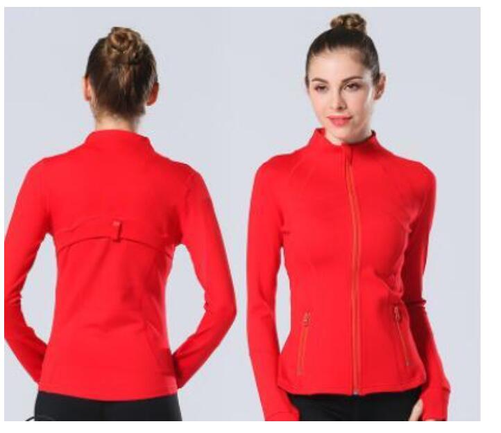 

L-78 Autumn Winter New Zipper Jacket Quick-Drying Yoga Clothes Long-Sleeve Thumb Hole Training Running Jacket Women Slim Fitness Coat 55555