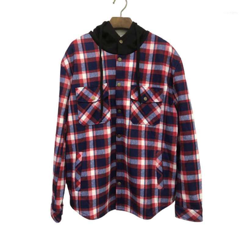 

Men's Down & Parkas QRWR Winter Long Sleeve Jacket Casual Plaid Fleece Men Loose Thick Warm Parka Coat Outwear High Quality1, Black