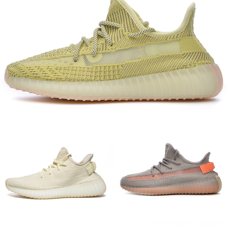 8mXpn Hotsale Fashion Cream Running Shoes 350 KanyeWest for Men Women Jogging Safflower KanyeWest 350 v2 Trainers Sports Sneakers Azareth-image-699330403