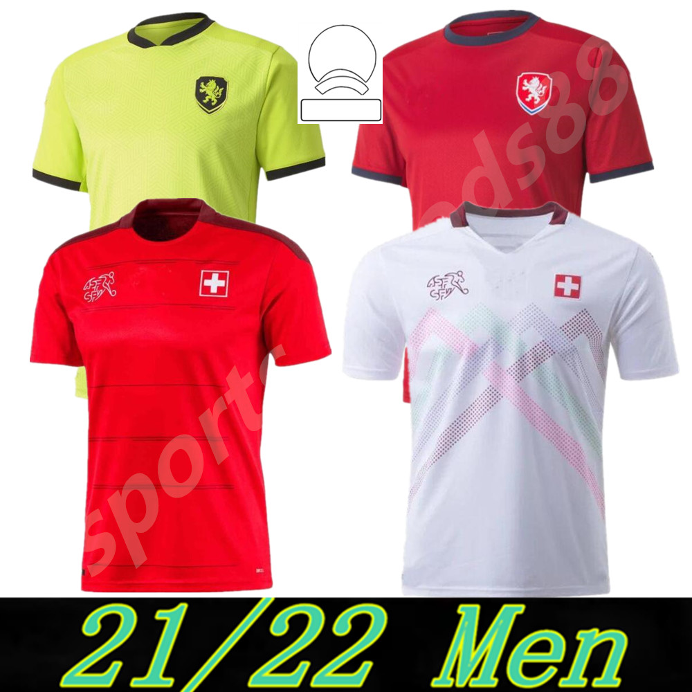 

2021 Switzerland soccer jersey suisse PLAYER VERSION 20 21 Czech Republic JANKTO SOW BEHRAMI EMBOLO SEFEROVIC KADERABEK HUSBAUER football sh, Black;yellow