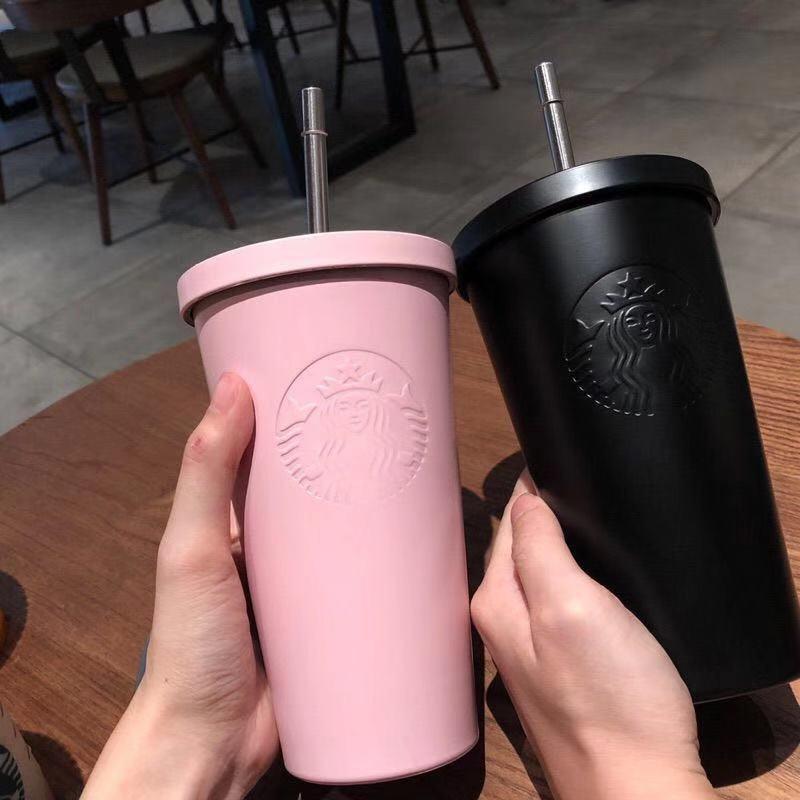 

500ML Starbucks Stainless Steel Cup Coffee Mug with Straw Travel Bottle Cup Best Gift Products Wholesale Price, As show