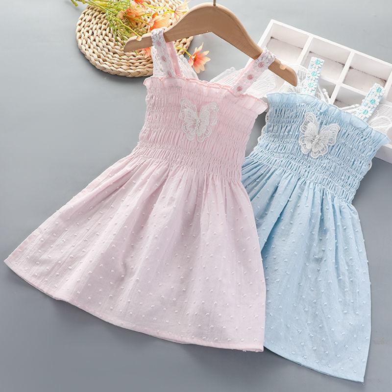 

Girl's Dresses Fancy Childhood Summer Cute Little Girl Clothes 2 To 6 Year Old Baby Birthday Party Butterfly For Children Sundress, Black