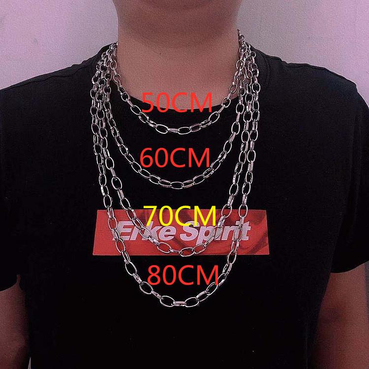 

Chains Stainless Steel Chain Necklace For Men Women Curb Cuban Link Silver Color Punk Choker Fashion Male Jewelry Gift Twb
