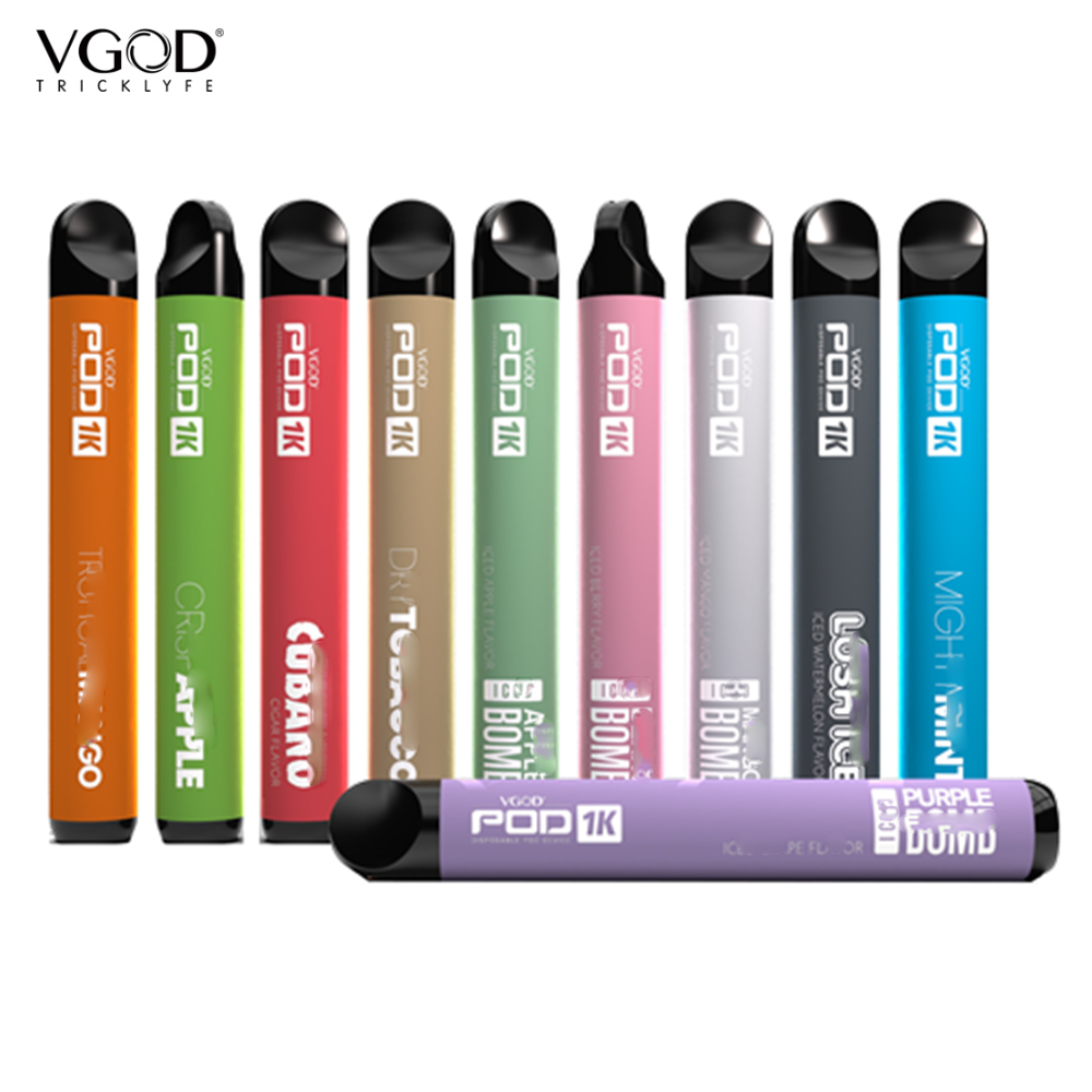 

AUTHENTIC VGOD Pod 1K Disposable Kit Electronic Cigarettes Device 650mAh Fully Charged Battery with 4ml Cartridge Vaping Pen