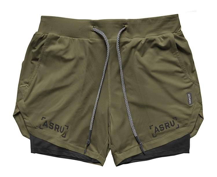 

ASRV Mens Running Shorts Sports Pant Male Double-deck Quick Drying Fitness Men trousers Jogging Gym Short Pants Mans Summer Casual