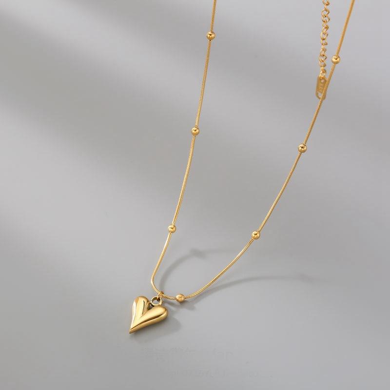 

Other Fashion 18k Yellow Gold Plated Necklace For Women Ladies Love Heart Pendant Clavicle Chain Valentine Day Birthday Gifts Not Fade, Silver