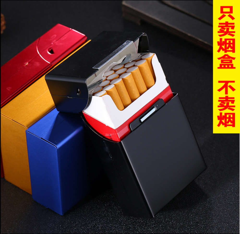 

Cigarette case Automatic flip aluminum metal gift large capacity magnetic smoking alloy cigarette box